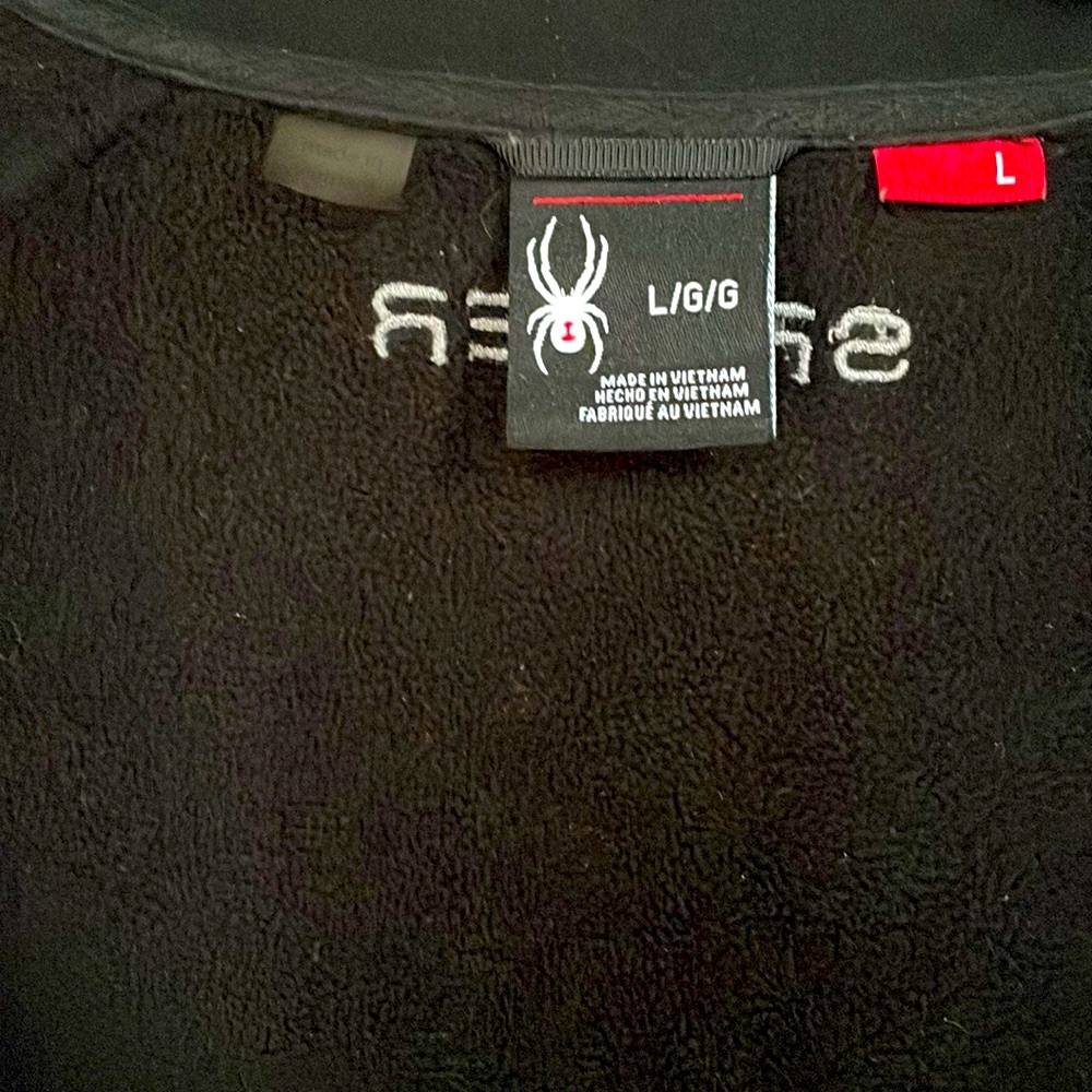 “SPYDER” FULL ZIPPER BLACK FLEECE JACKET.  SIZE L   EUC - Picture 5 of 7